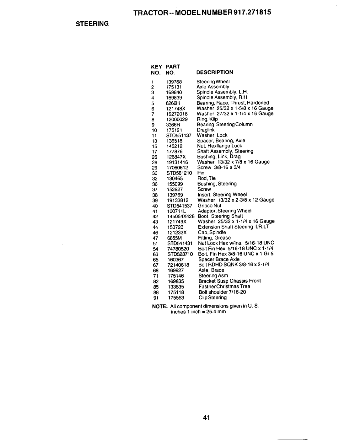 Craftsman 917.271815 owner manual Tractor --MODEL N Umber, Axle Assembly, 6855M 