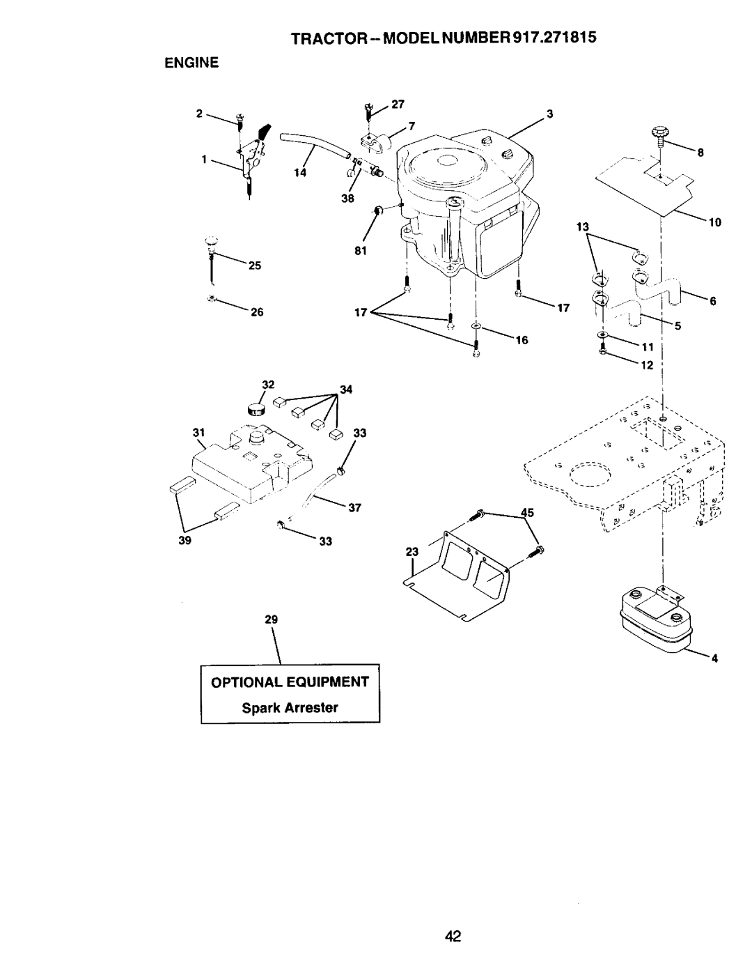 Craftsman 917.271815 owner manual Engine 