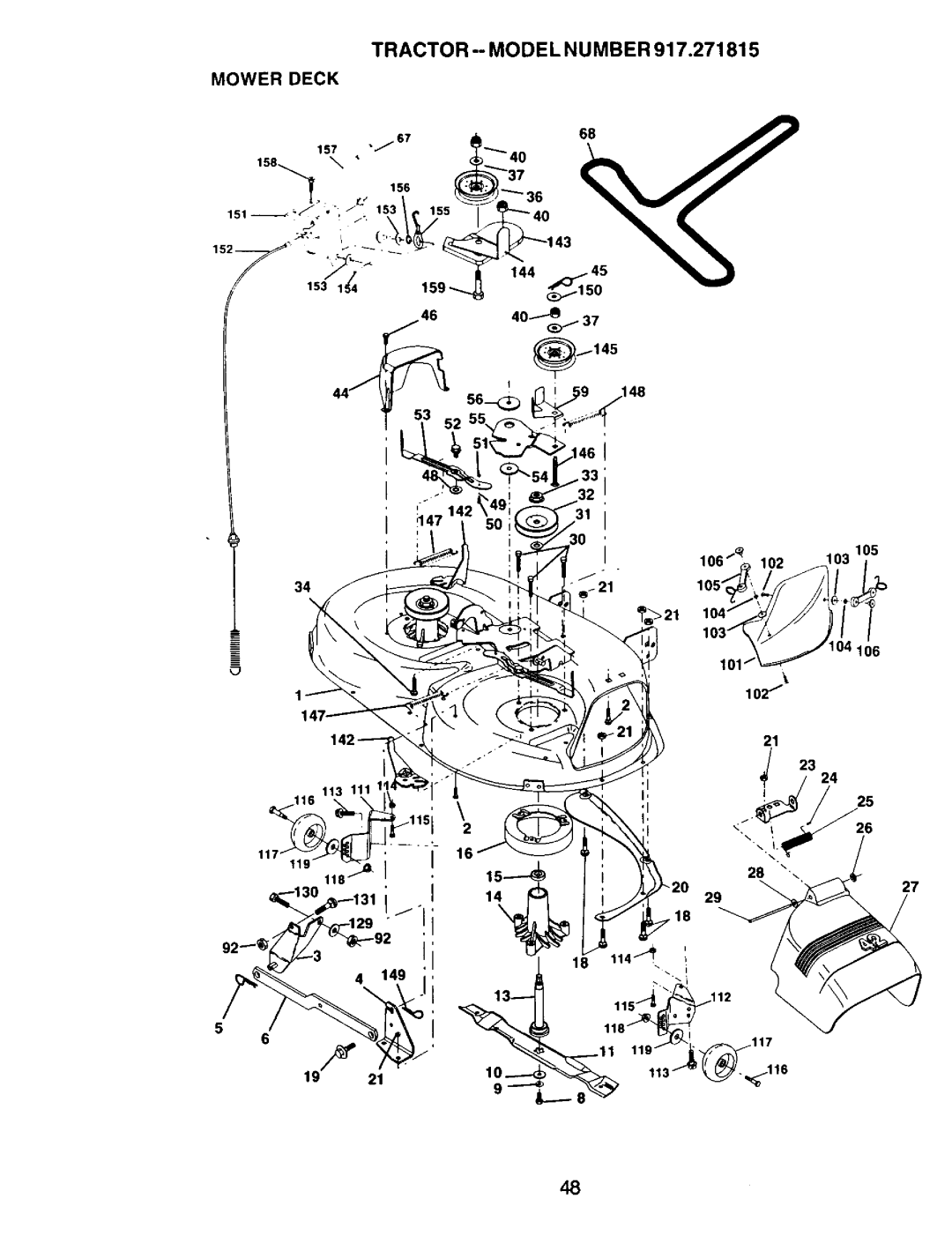 Craftsman 917.271815 owner manual Tractor --MODEL Number 