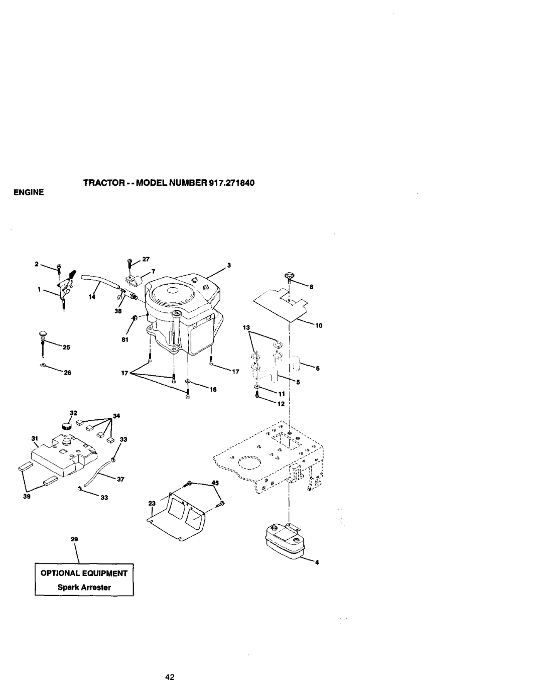 Craftsman 917.27184 owner manual Engine, Optional Equipment 