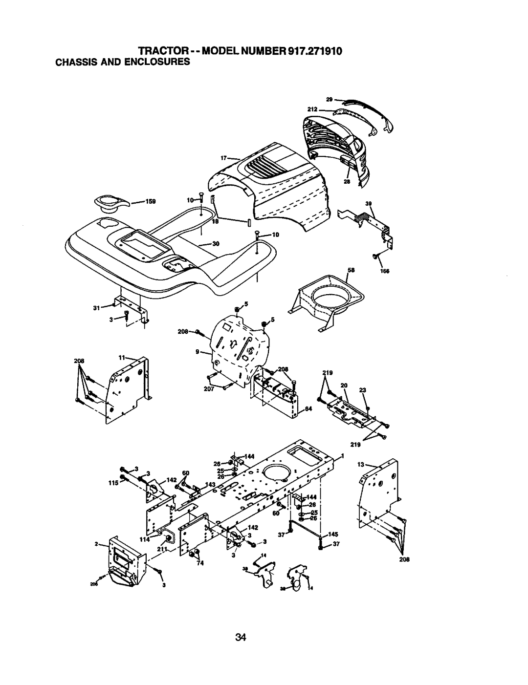 Craftsman owner manual Tractor - Model Number 917.271910 Chassisand Enclosures 