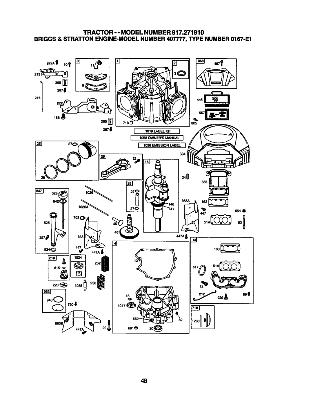 Craftsman 917.27191 owner manual Tractor --Model Number, _AI 101 I _1_, Iio_Owners._Iu_ 