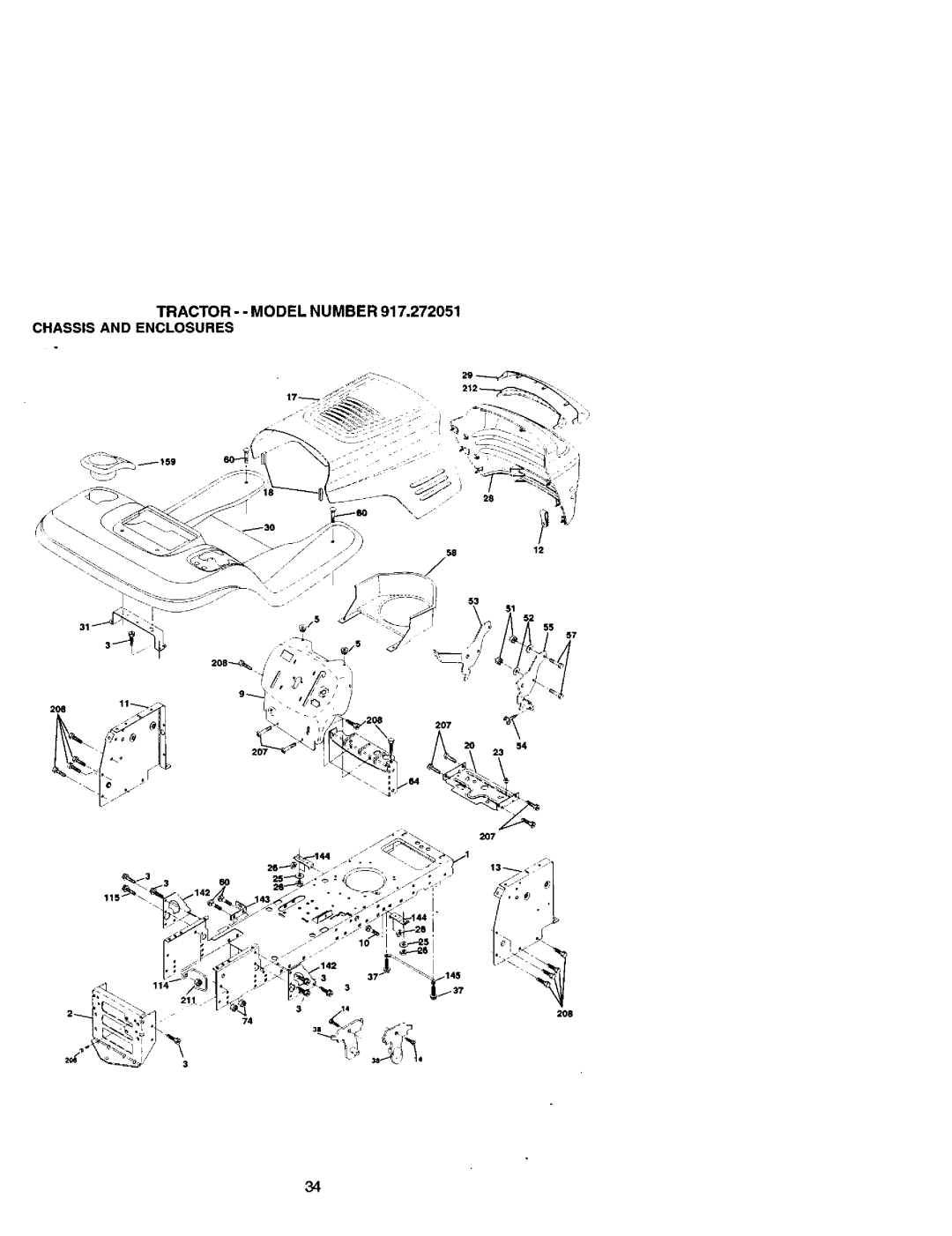 Craftsman owner manual Tractor - Model Number 917.272051 Chassis and Enclosures 