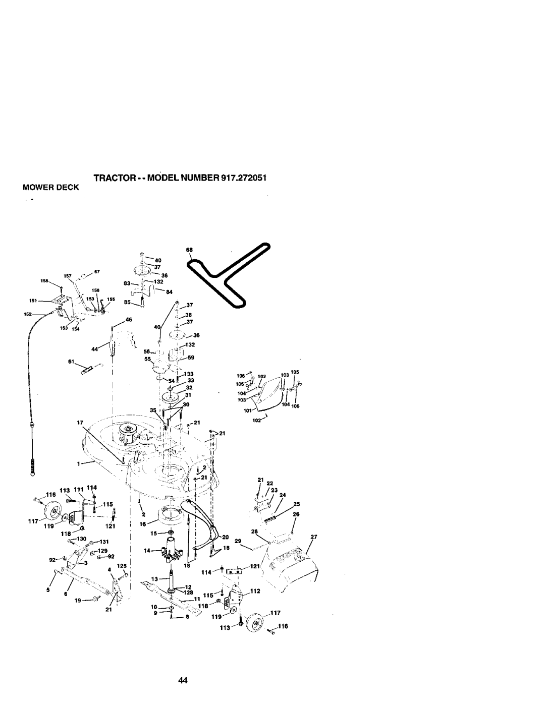 Craftsman 917.272051 owner manual +-j,j+,. l, Tractor - Model Number Mower Deck 