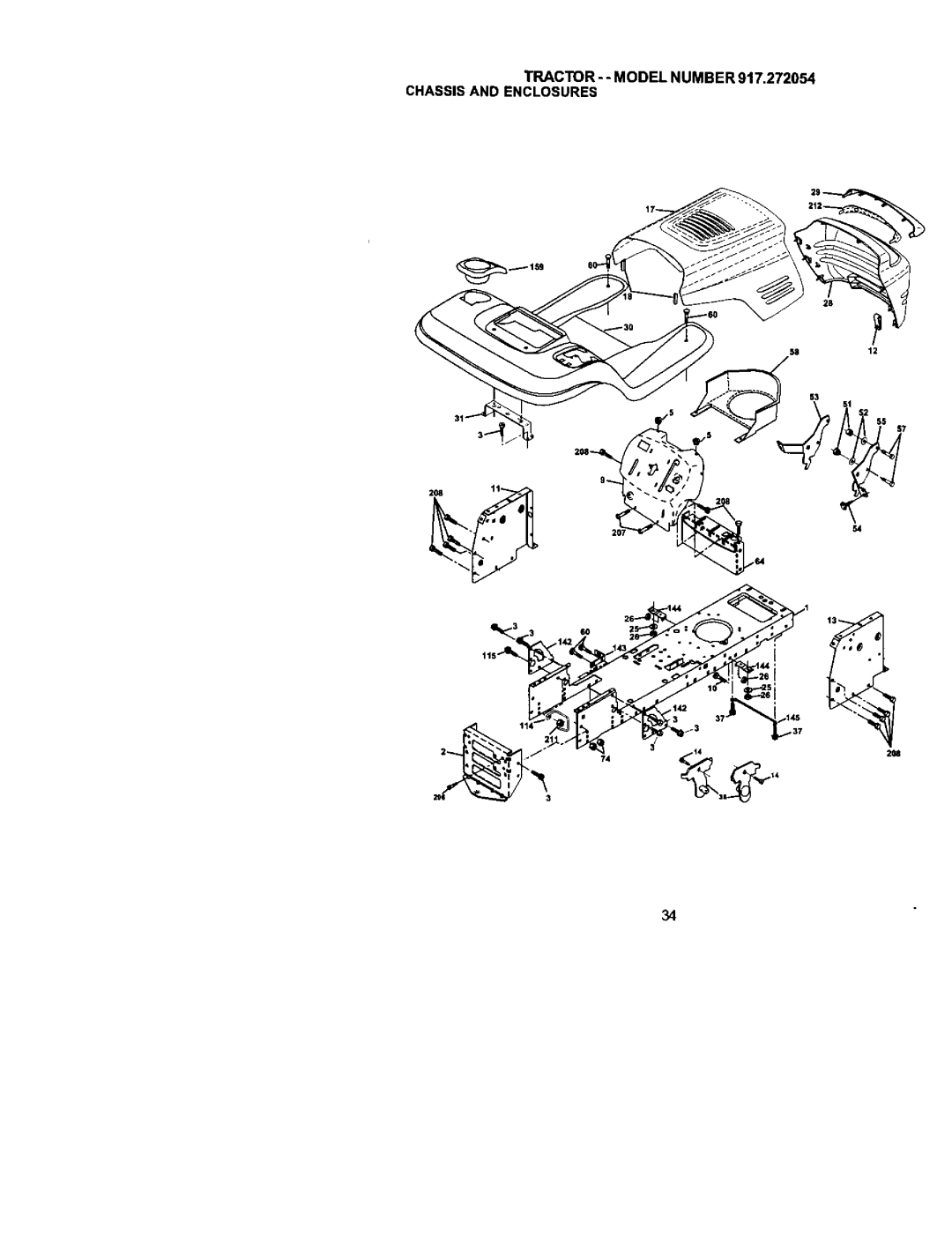 Craftsman owner manual Tractor - Model Number 917.272054 Chassis and Enclosures 