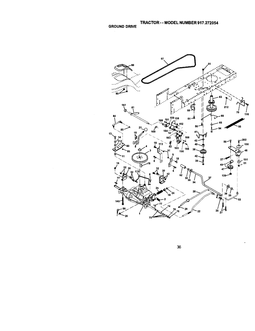 Craftsman 917.272054 owner manual TRACTOR- -MODEL Number Ground Drive 