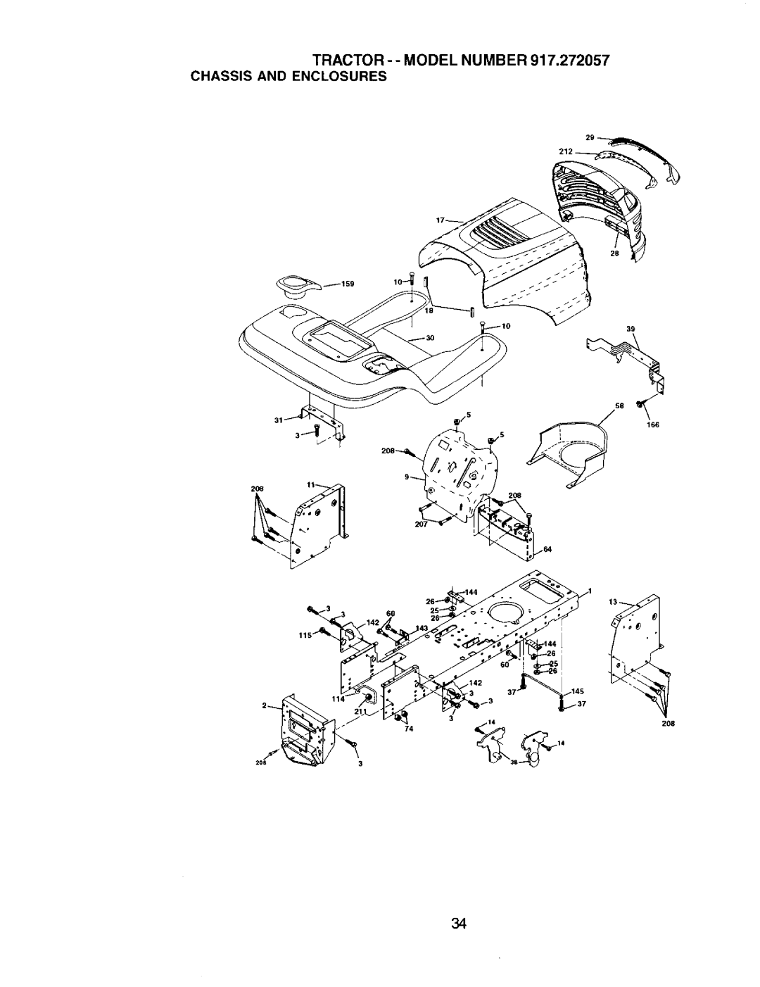 Craftsman owner manual Tractor - Model Number 917.272057 Chassis and Enclosures 