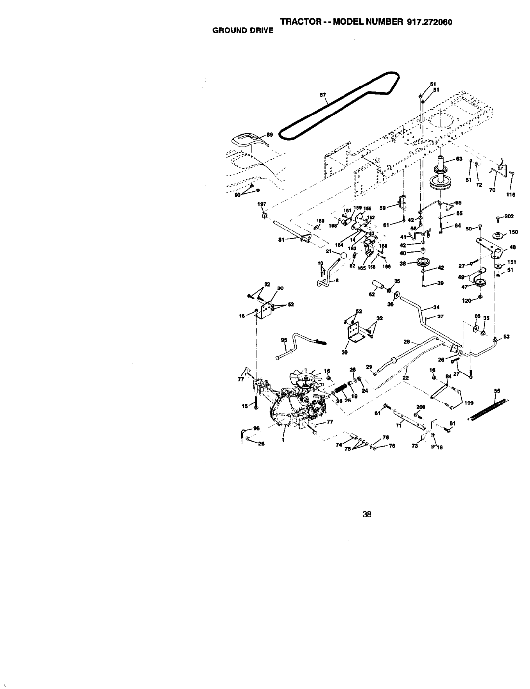 Craftsman 917.27206 owner manual Tractor -- Model Number Ground Drive 