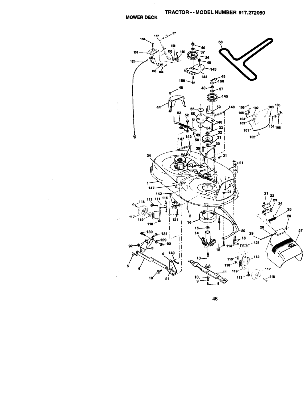 Craftsman 917.27206 owner manual Tractor -- Model Number Mower Deck 