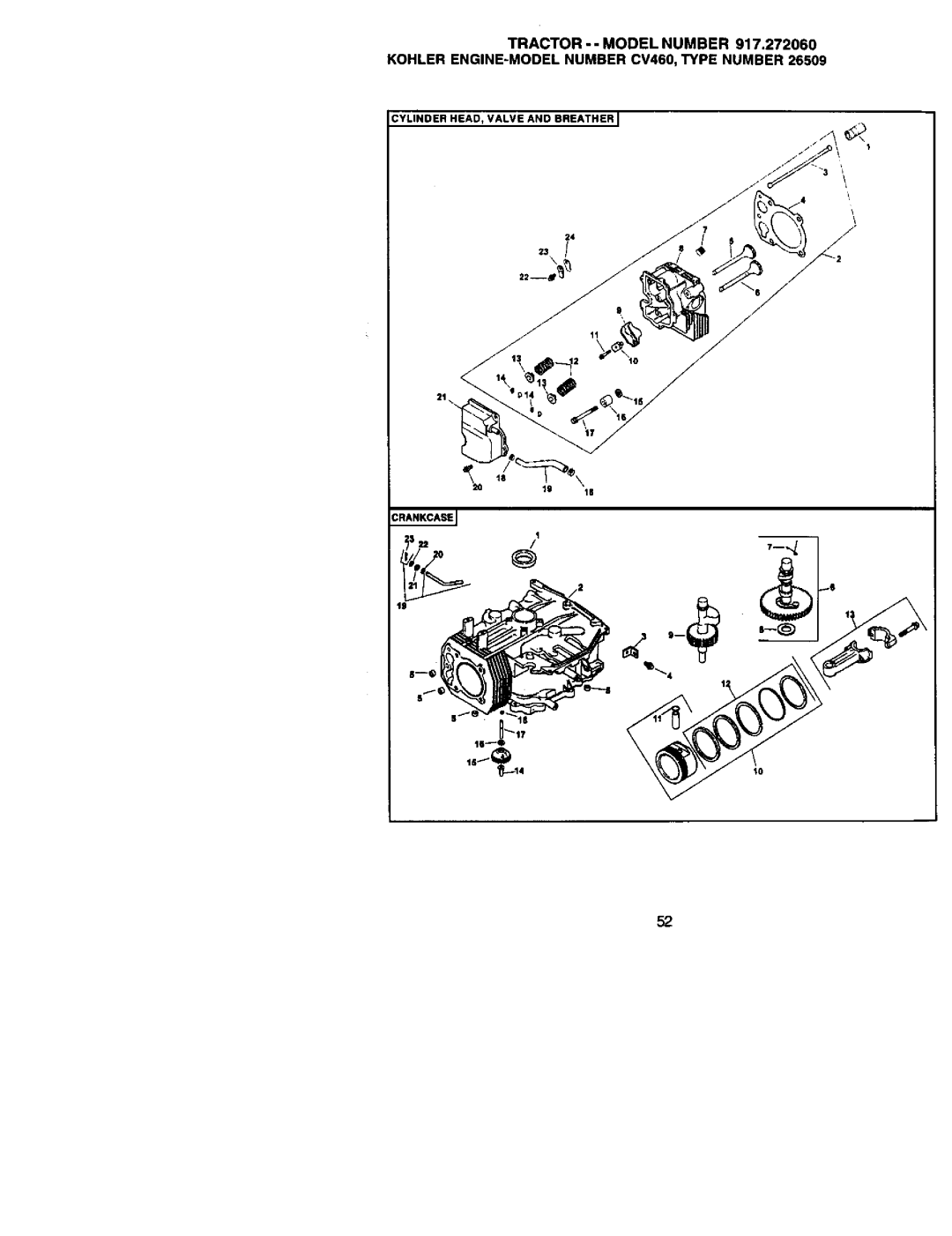 Craftsman 917.27206 owner manual Cylinder HEAD, Valve and Breather 