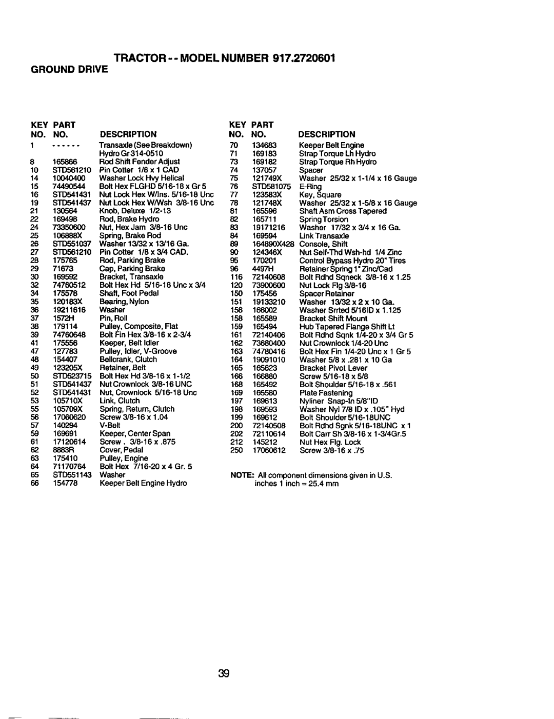 Craftsman 917.2720601 manual Ground Drive 