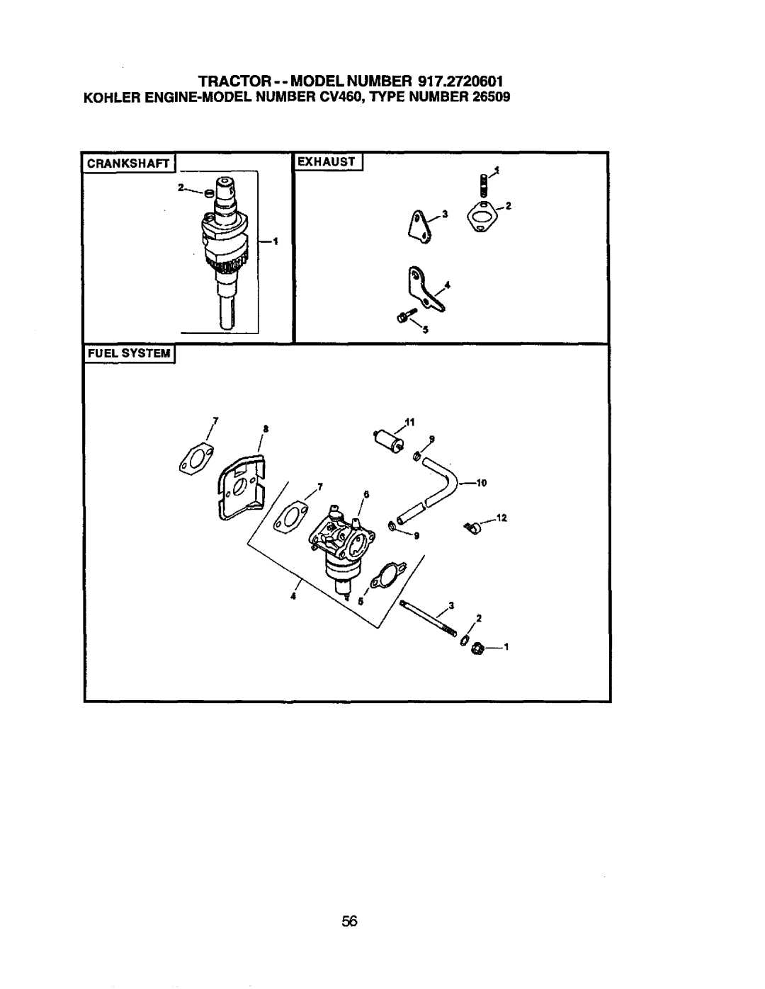 Craftsman 917.2720601 manual Crankshaftexhaust 