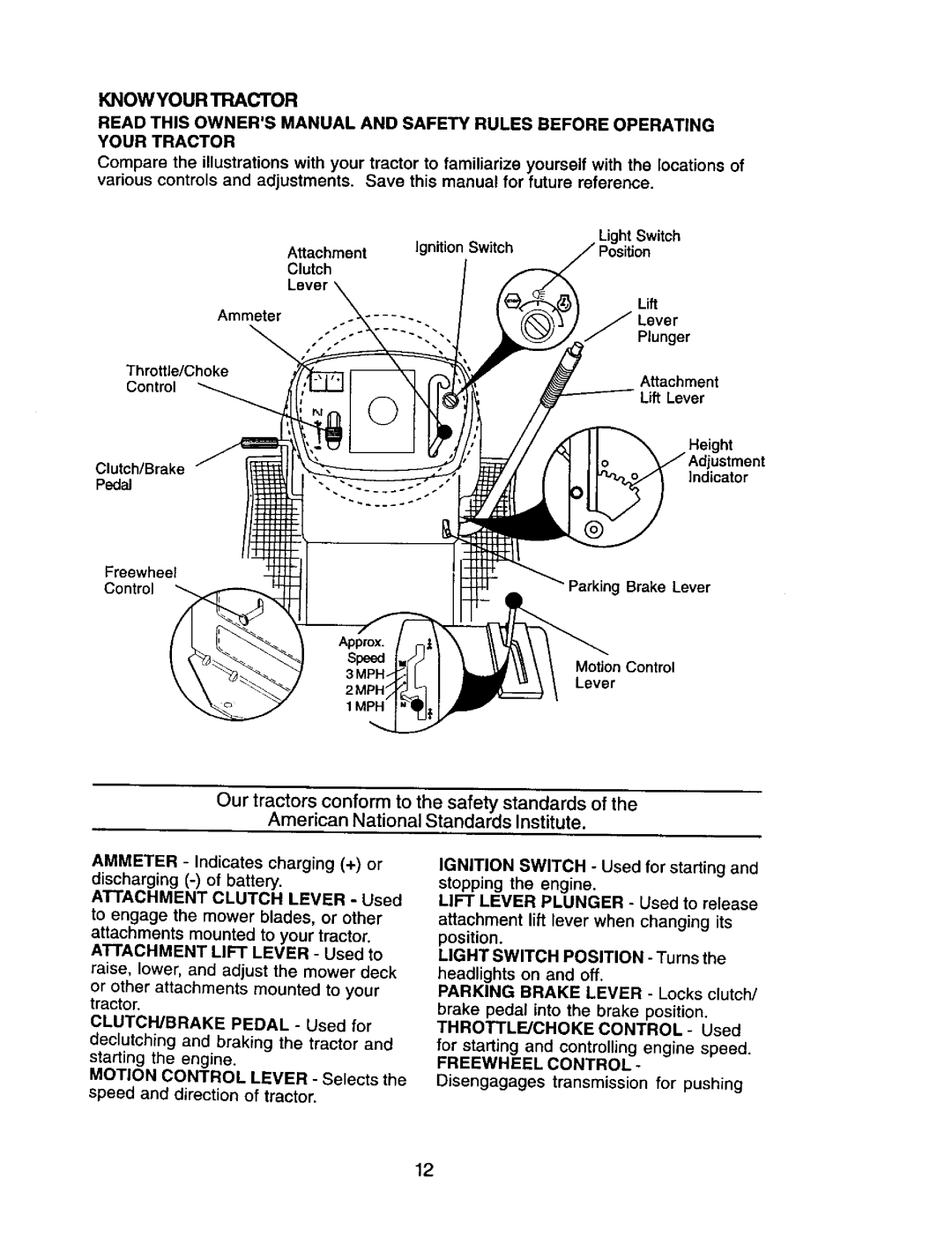 Craftsman 917.272068 owner manual Knowyour Tractor Your Tractor, Freewheel Control 