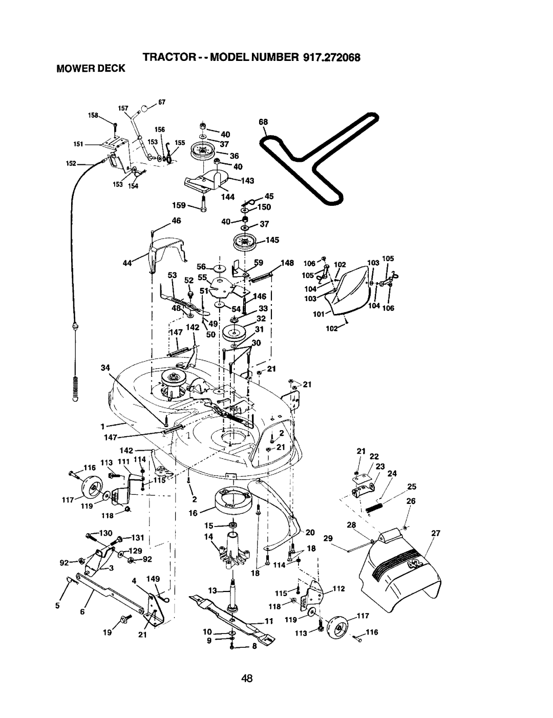 Craftsman 917.272068 owner manual Tractor - Model Number Mower Deck 