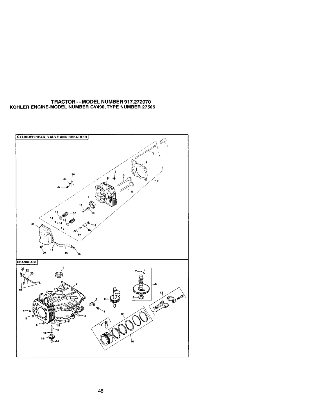 Craftsman 917.27207 owner manual Cylinder HEAD, Valve and Breatheri 