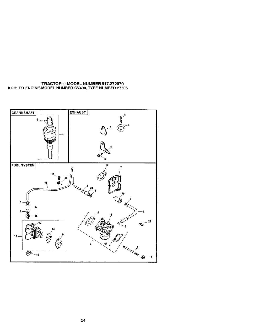 Craftsman 917.27207 owner manual Crankshaftj Exhaust 