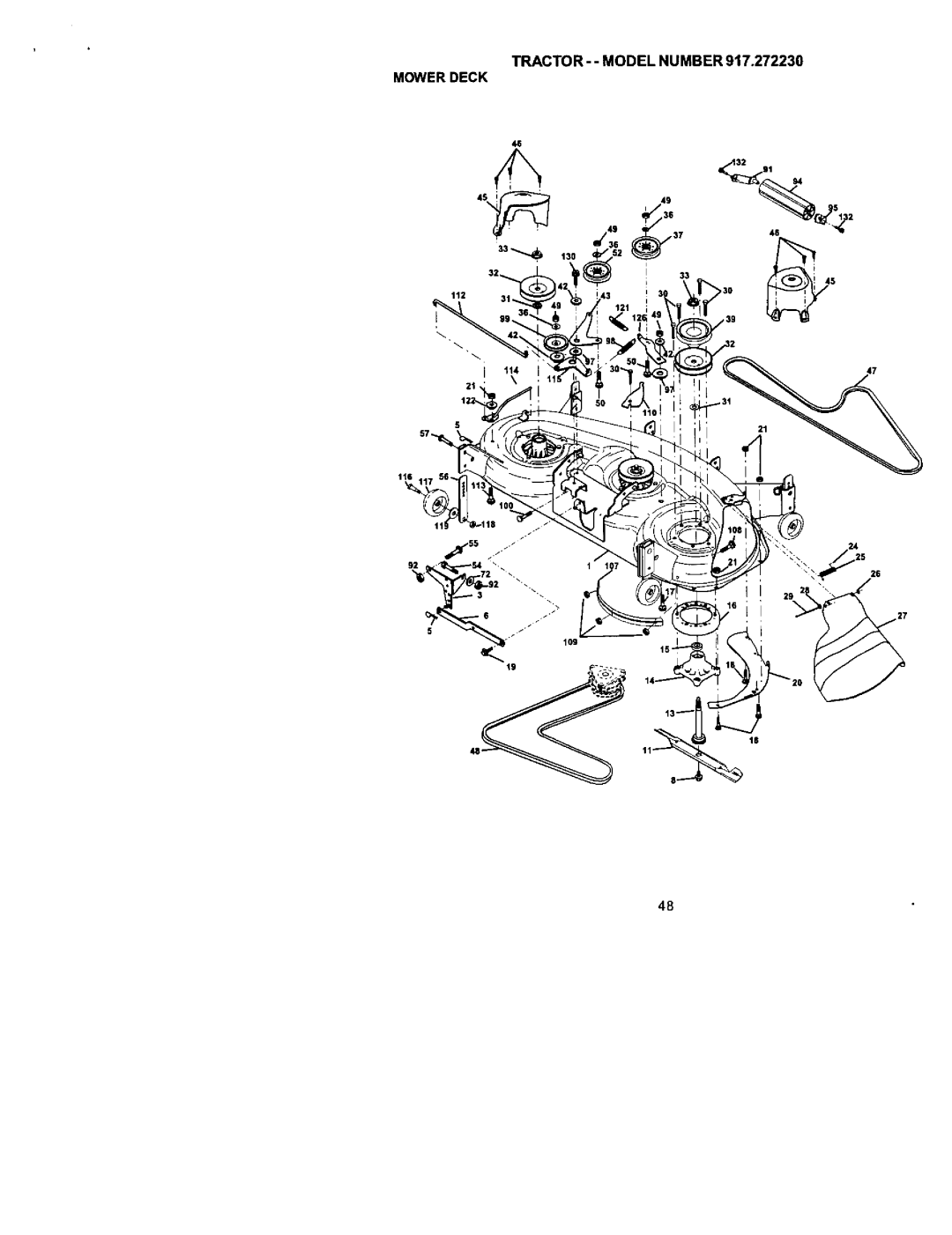 Craftsman 917.27223 owner manual Tractor - Model Number Mowerdeck 