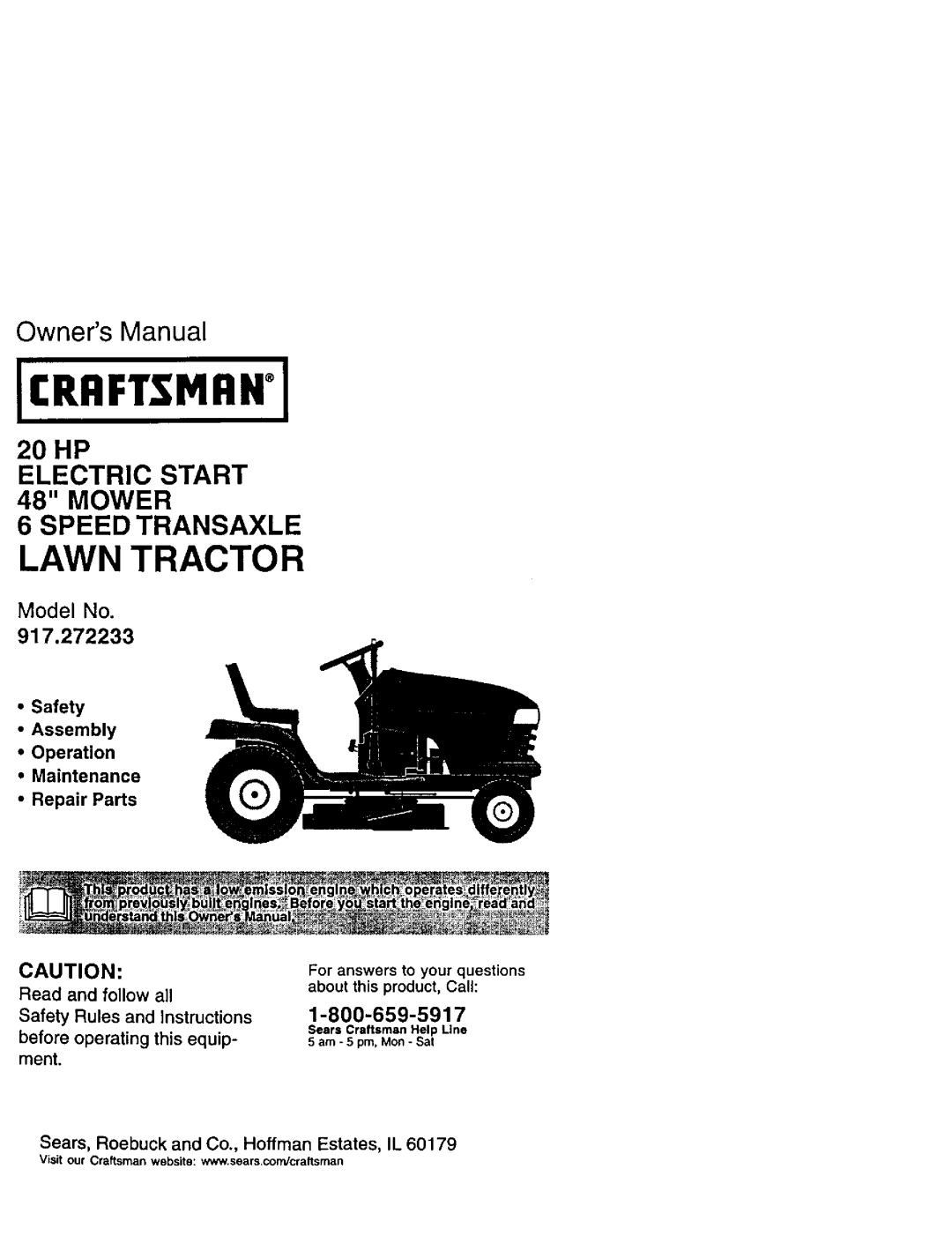 Craftsman 917.272233 owner manual Icrrftsmrn 