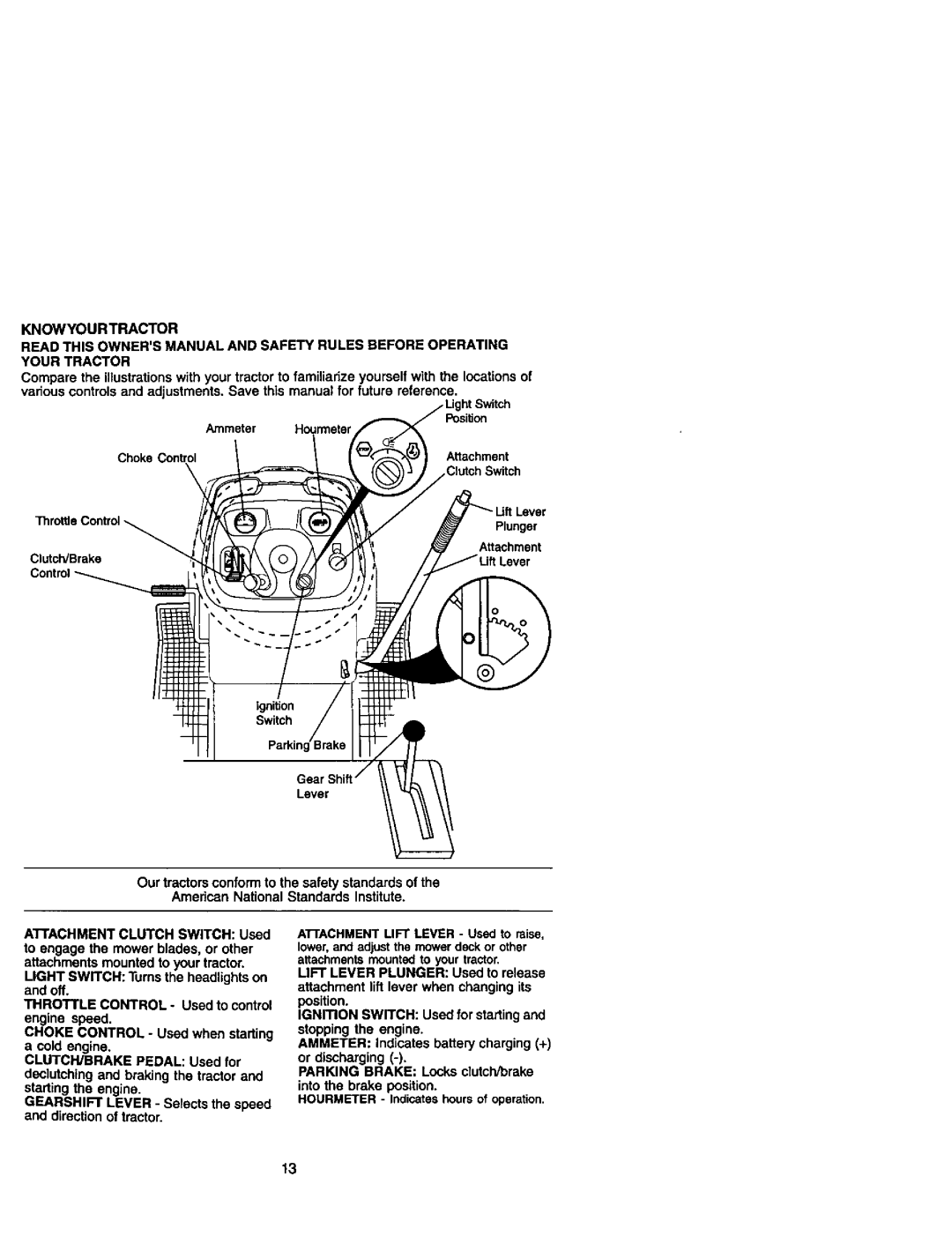 Craftsman 917.272233 owner manual Knowyourtractor 