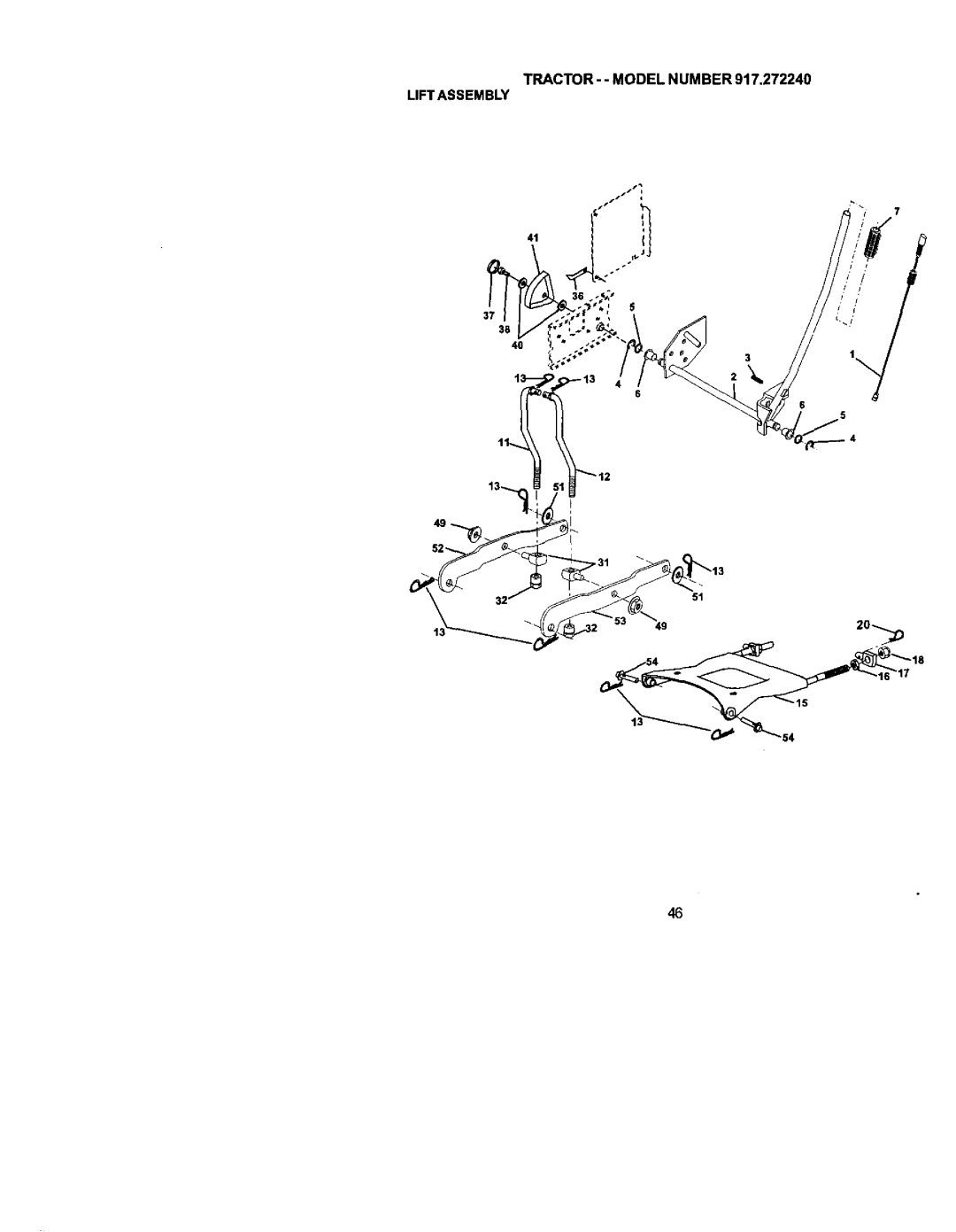 Craftsman 917.27224 manual Tractor - Model Number Liftassembly 