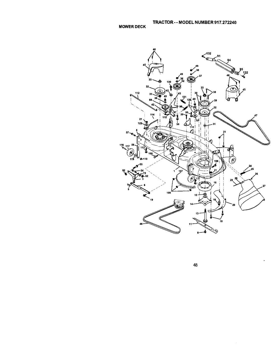 Craftsman 917.27224 manual TRACTOR- -MODEL Number Mowerdeck 