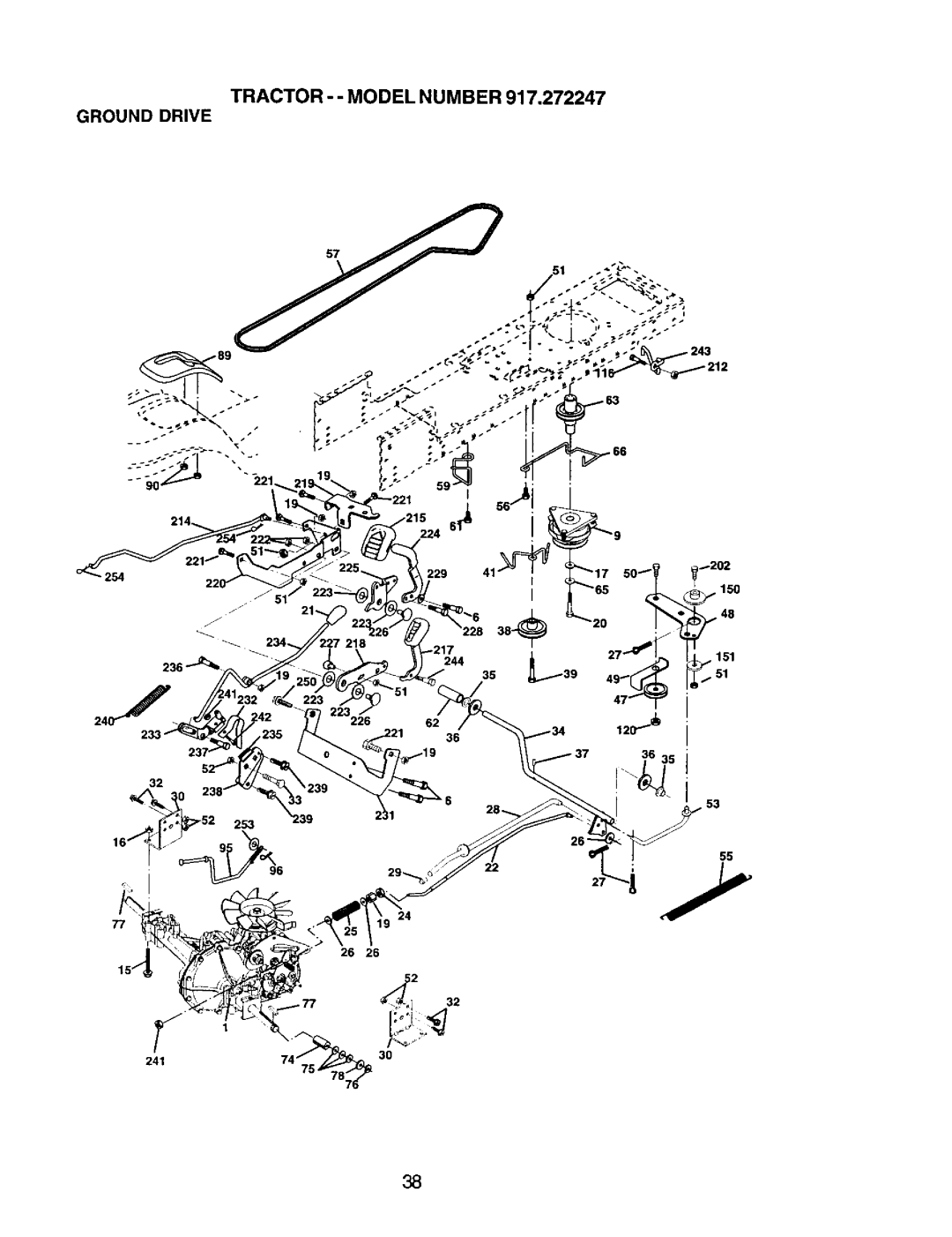 Craftsman 917.272247 owner manual Tractor --MODEL Number Ground Drive 