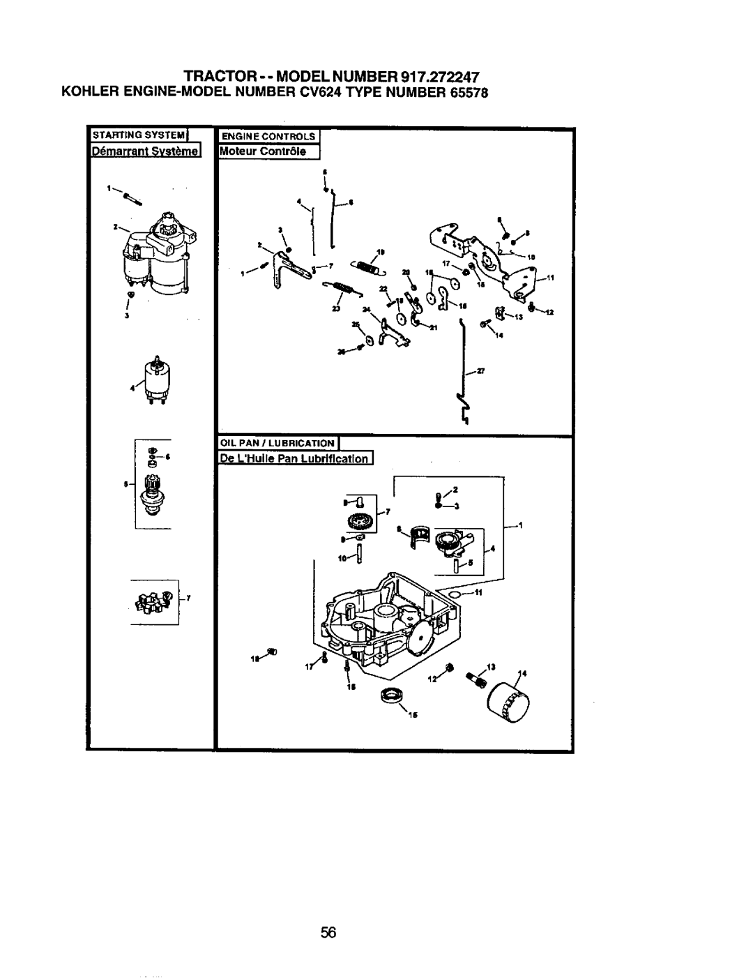 Craftsman 917.272247 owner manual Dmarrant Svstme I Moteur Contr61e 