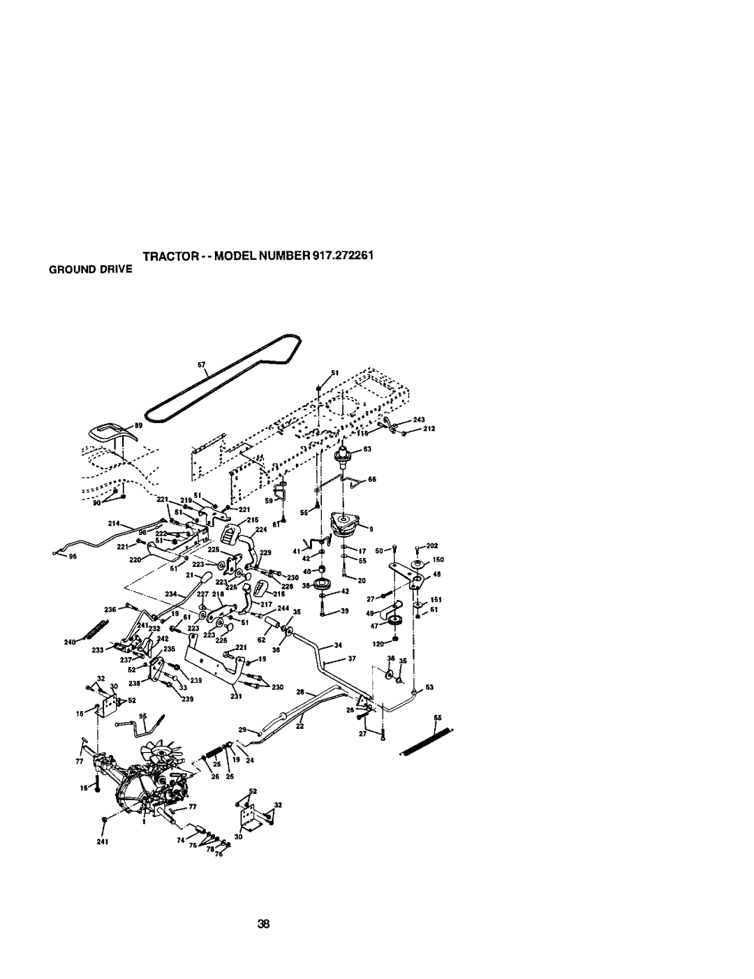 Craftsman 917272261 owner manual TRACTOR- Model Number Ground Drive 