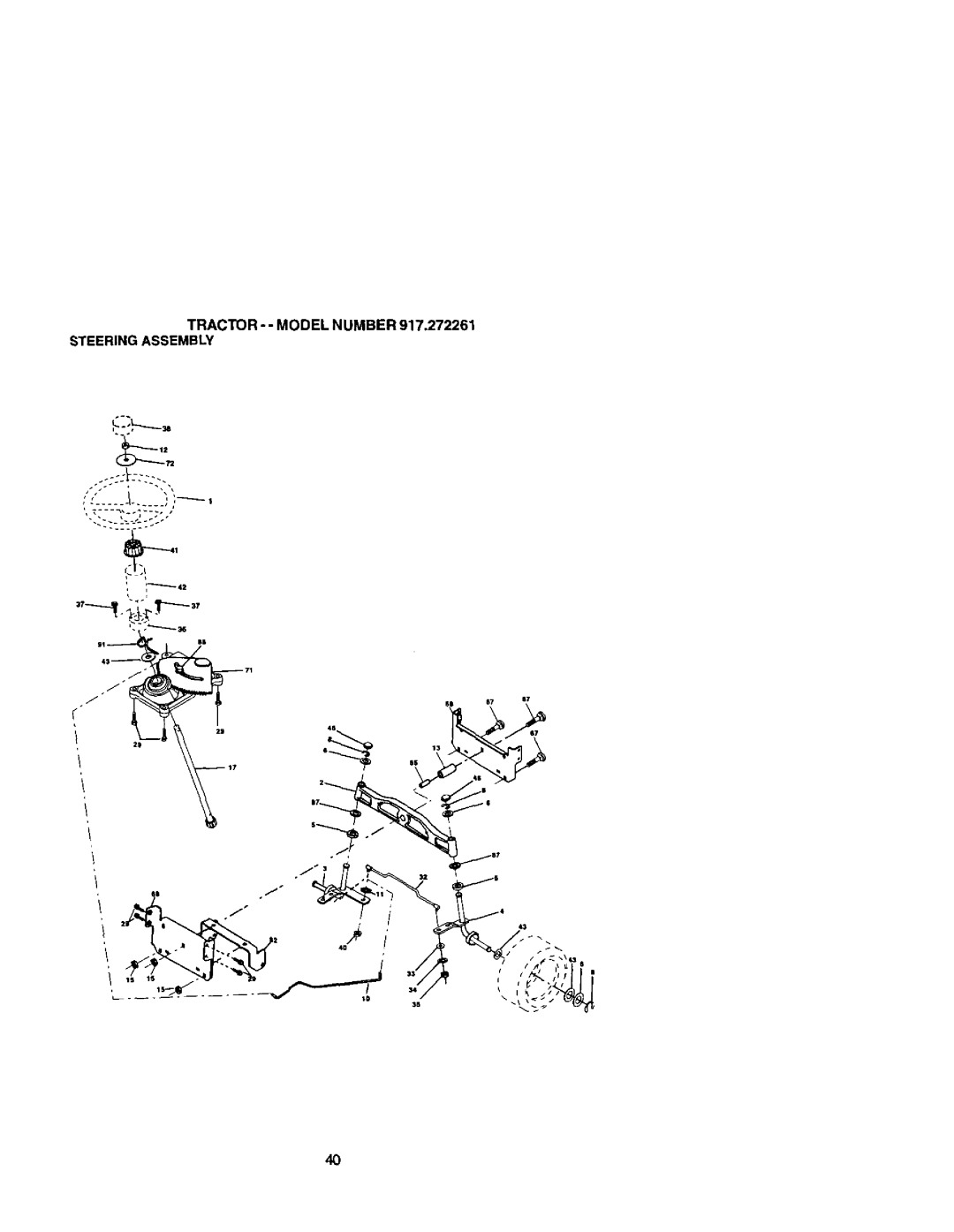 Craftsman 917272261 owner manual TRACTOR-- MODELNUMBER917.272261 Steeringassembly 