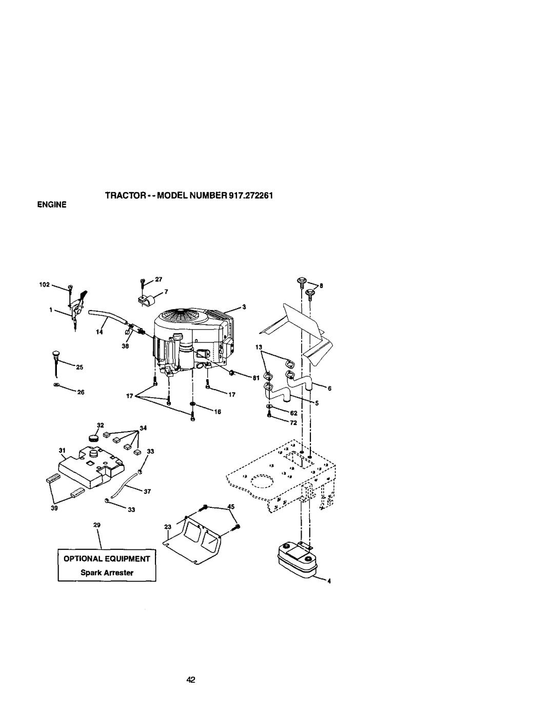 Craftsman 917272261 owner manual Optional Equipment, Spark Arrester 