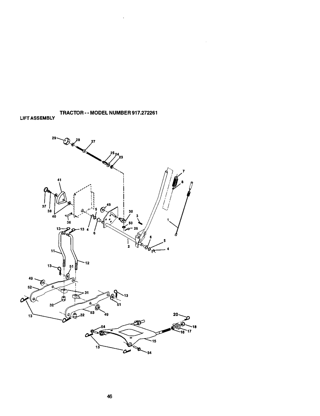 Craftsman 917272261 owner manual TRACTORMODELNUMBER917--.272261 Liftassembly 