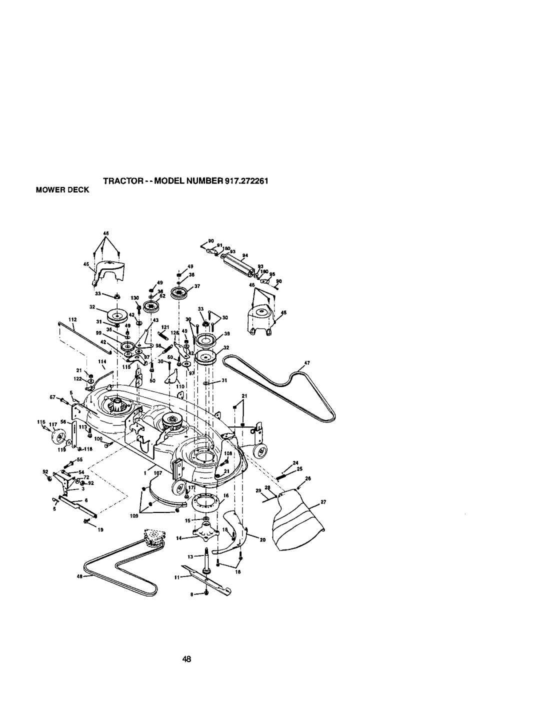 Craftsman 917272261 owner manual TRACTOR- Model Number Mowerdeck 