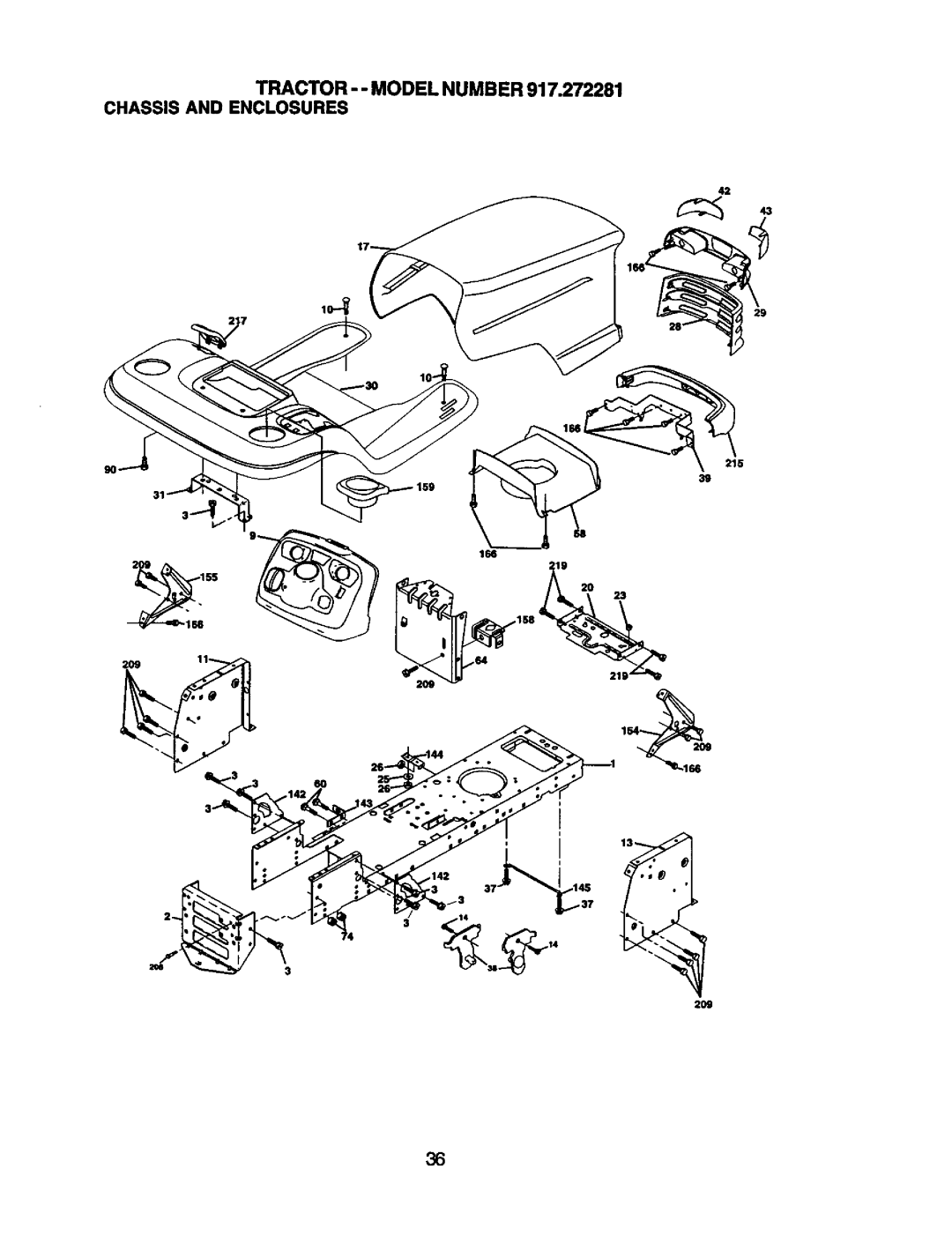 Craftsman owner manual Tractor - Model Number 917.272281 Chassisand Enclosures 