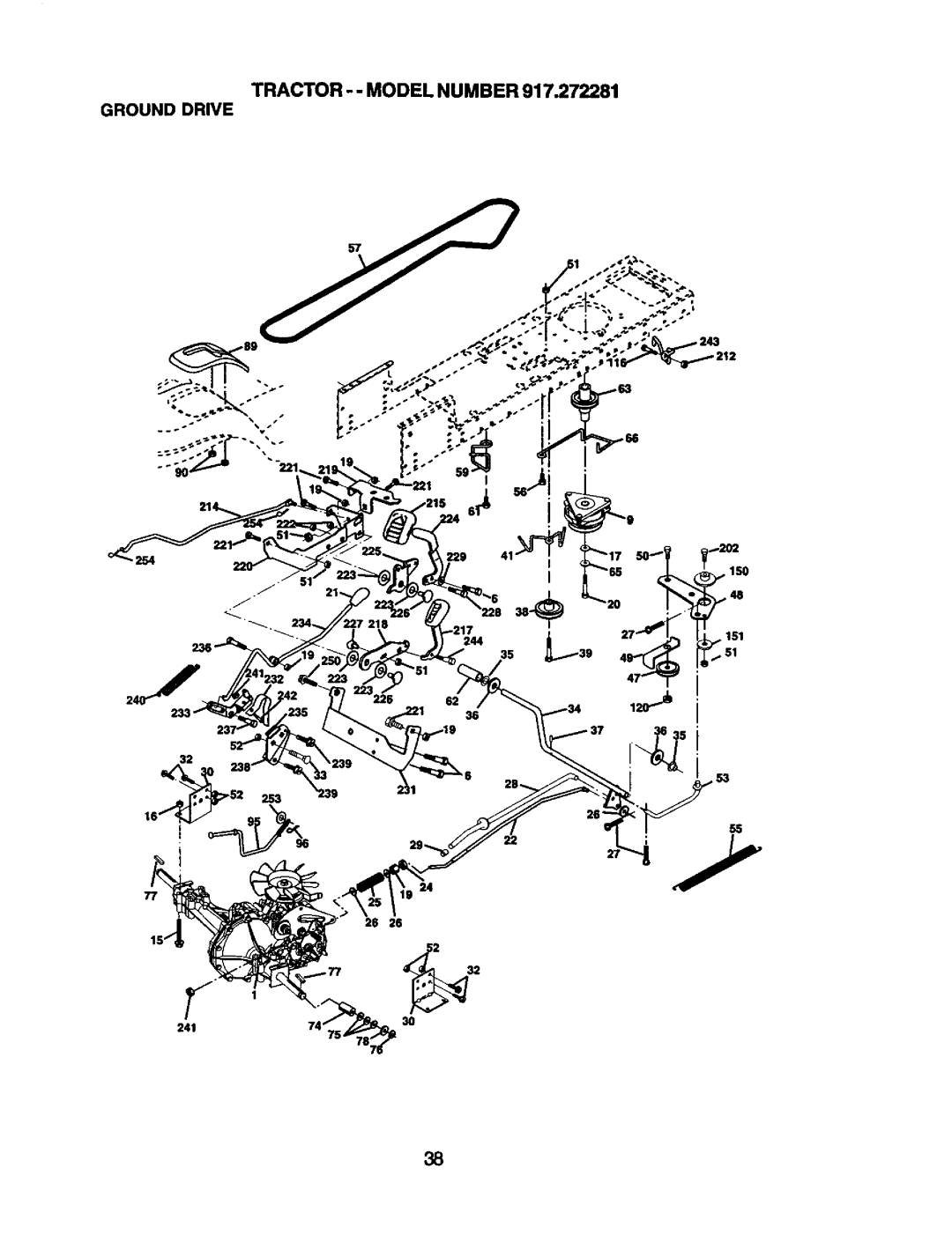 Craftsman 917.272281 owner manual Tractor -- Model Number Grounddrive 