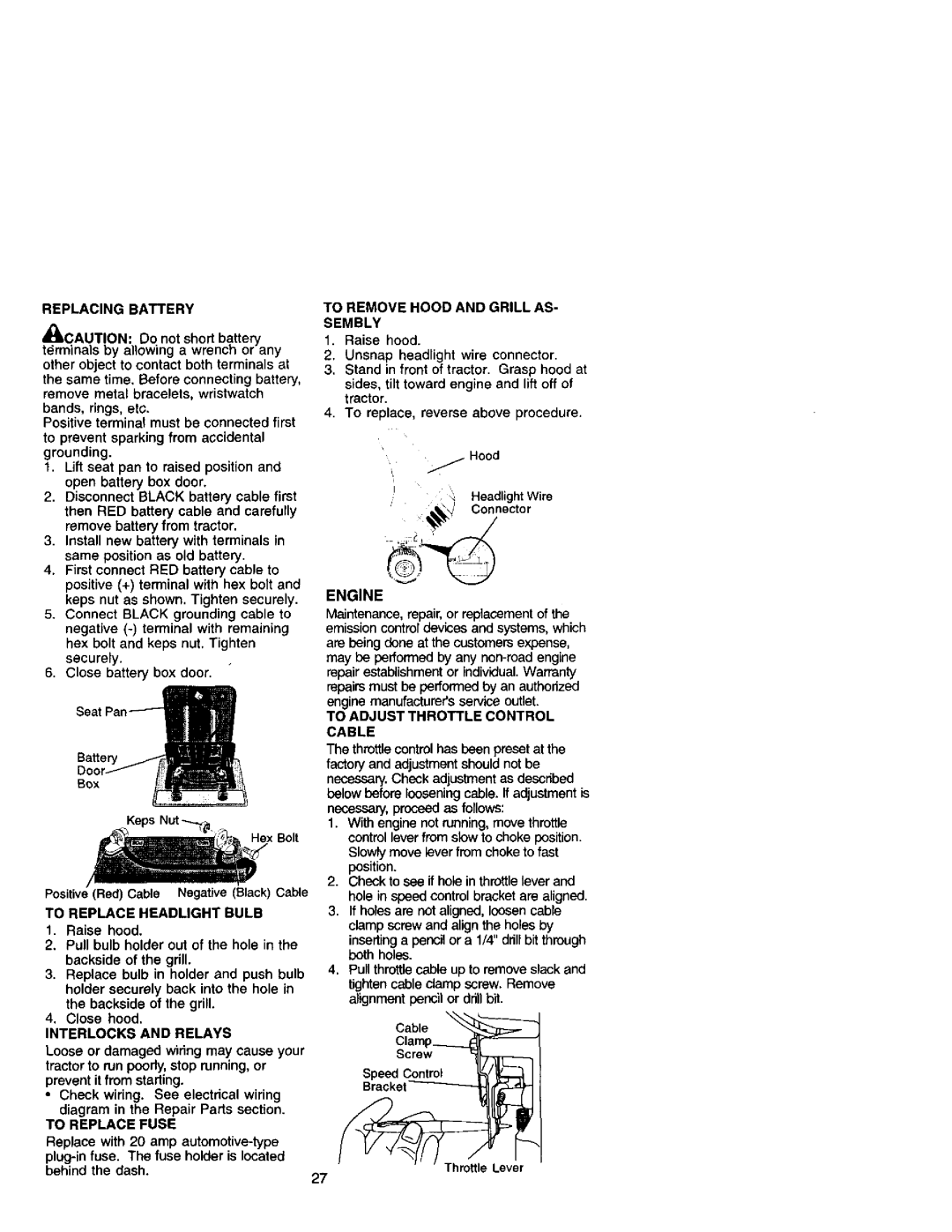 Craftsman 917.27242 owner manual Engine 