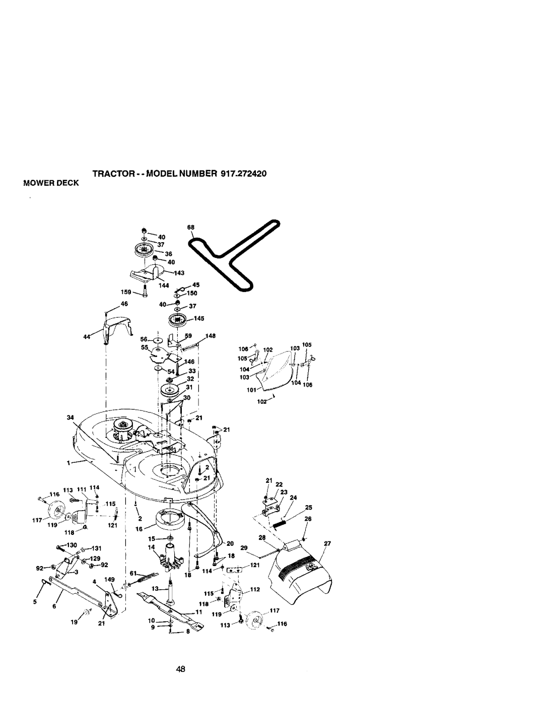 Craftsman 917.27242 owner manual O3J, Tractor --MODEL Number Mower Deck 