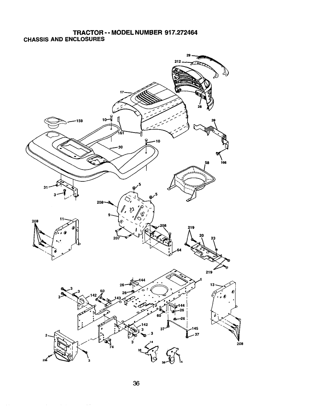 Craftsman owner manual TRACTOR-- Modelnumber 917.272464 Chassis and Enclosures 