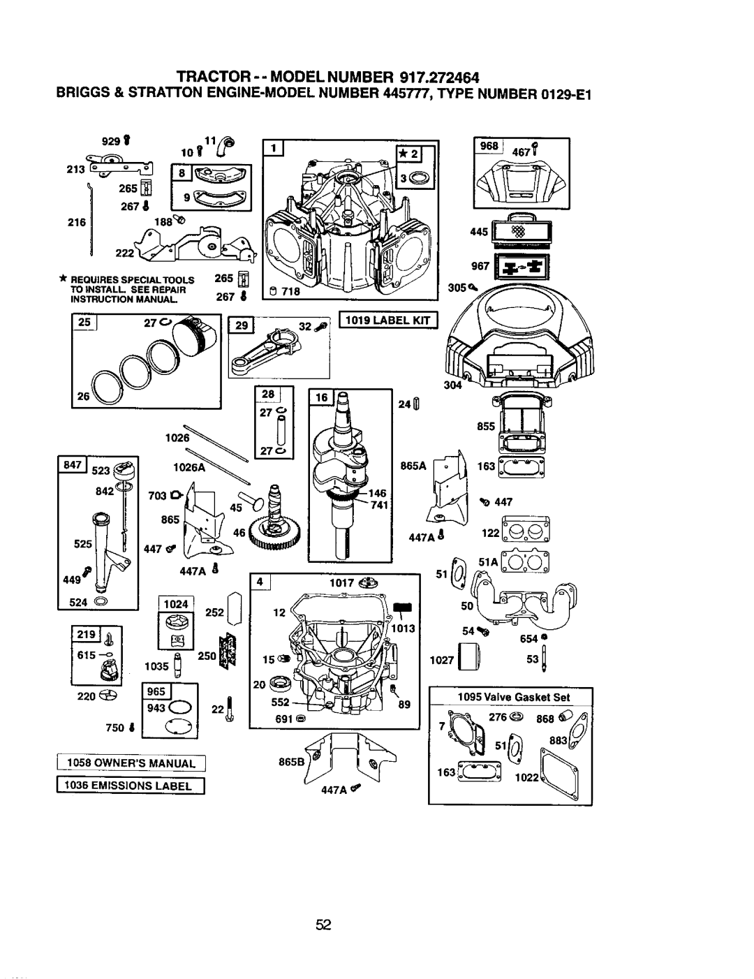 Craftsman 917.272464 owner manual 929 t 