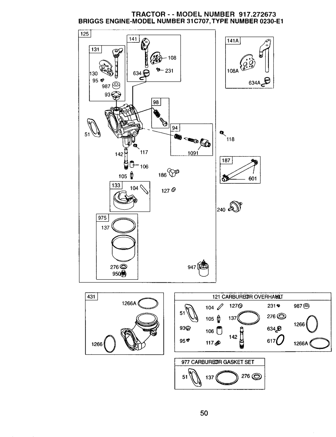 Craftsman 917272673 owner manual 93I, 1266 95e, 634 1266A O 