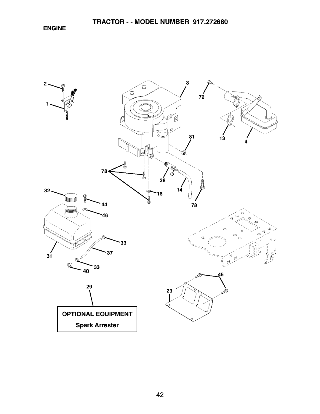 Craftsman 917.27268 manual Tractor - Model Engine 