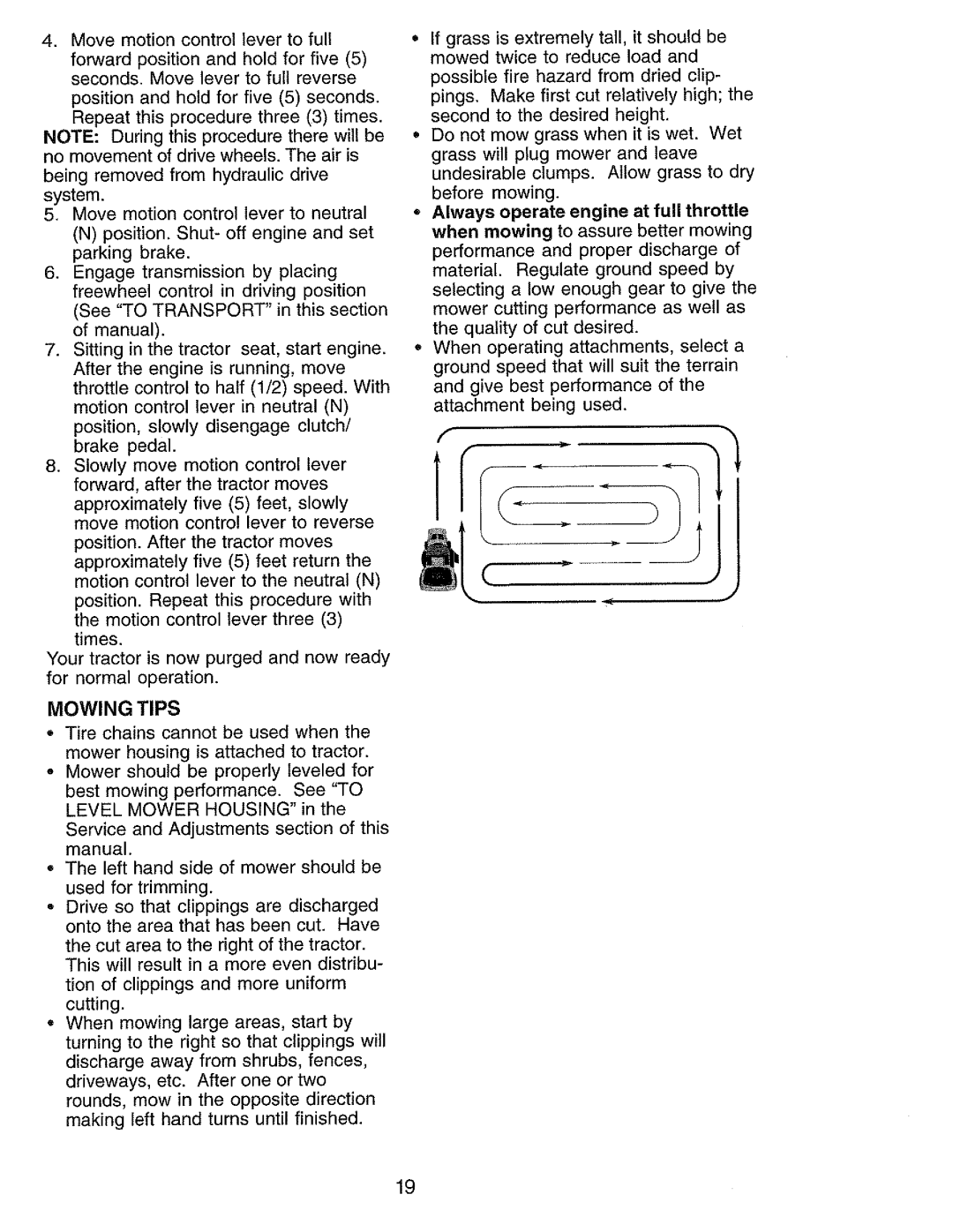 Craftsman 917.273062 owner manual Mowing Tips 