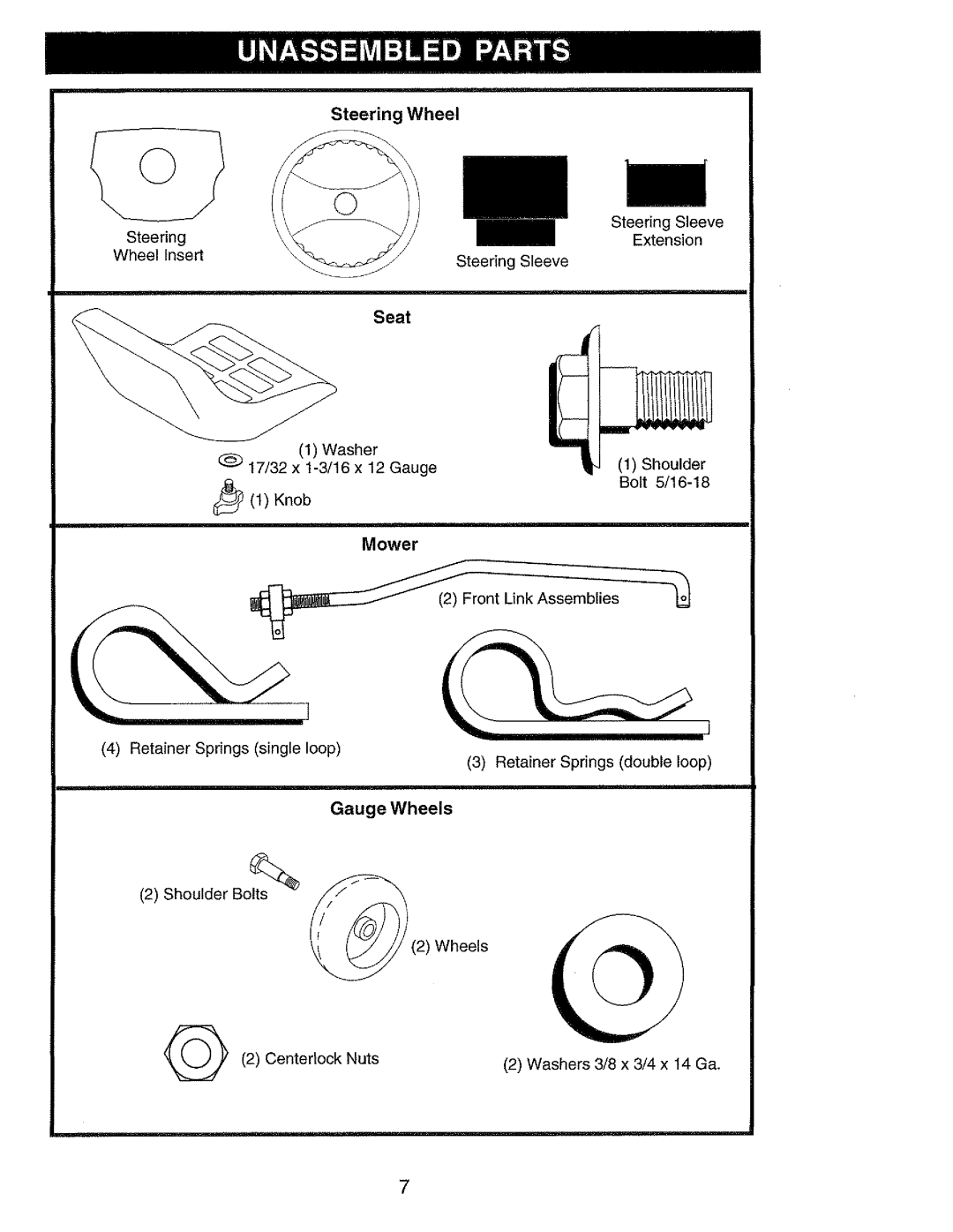 Craftsman 917.273062 owner manual Seat 