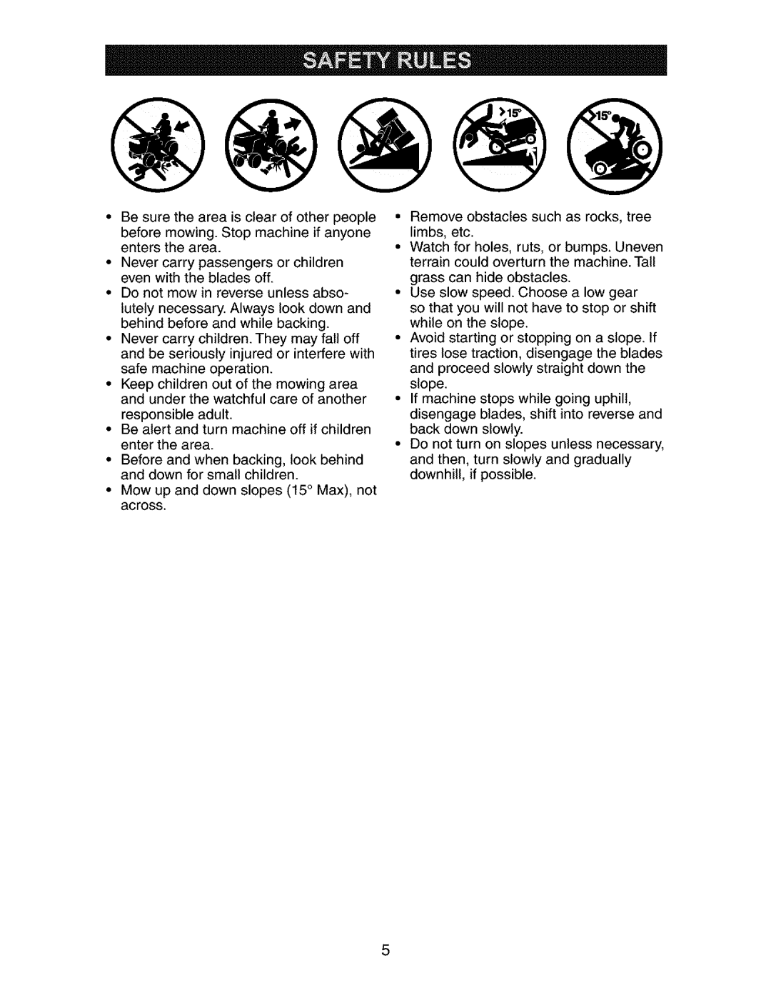 Craftsman 917.27316 owner manual Across 