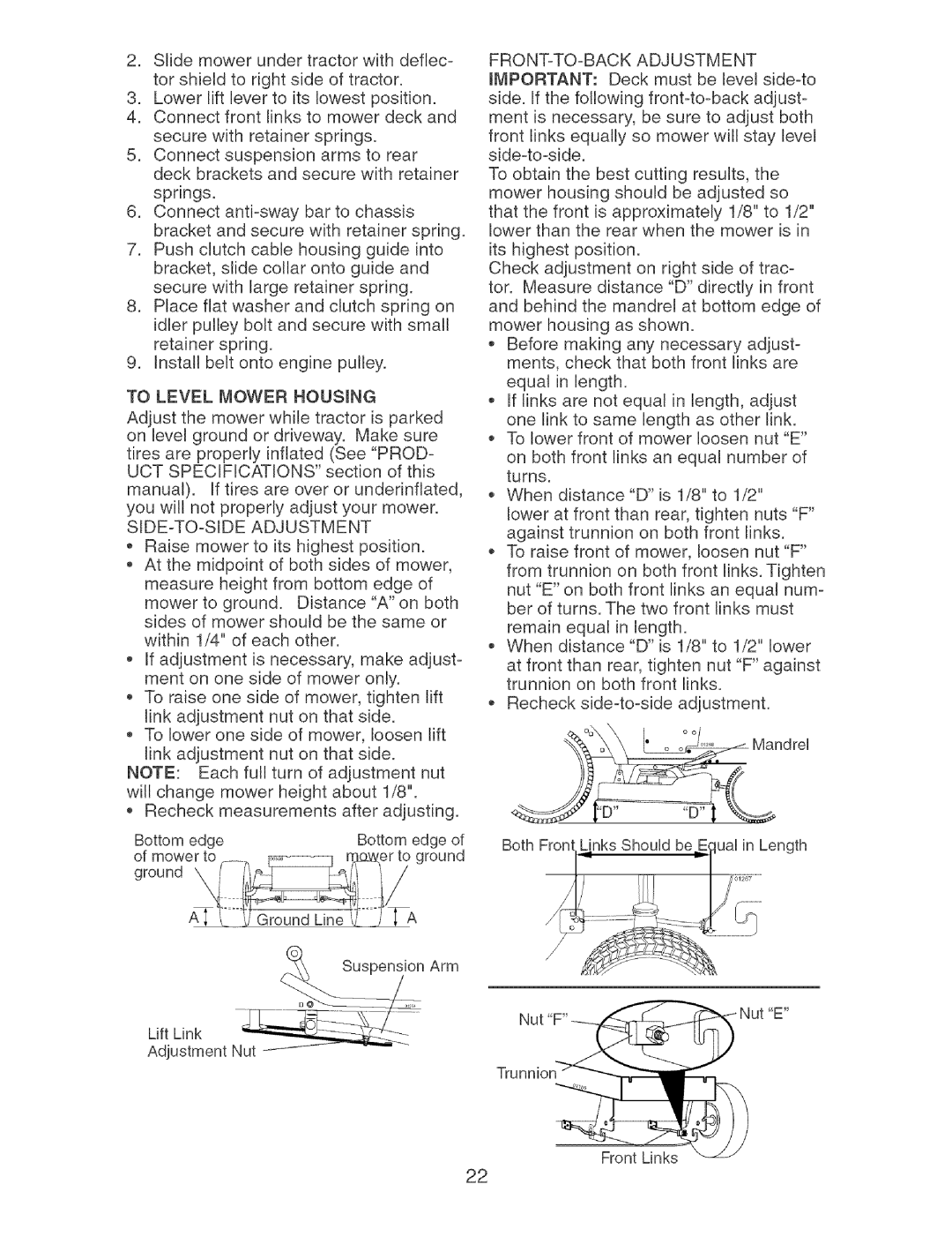 Craftsman 917.273373 owner manual Side-To-Sideadjustment 