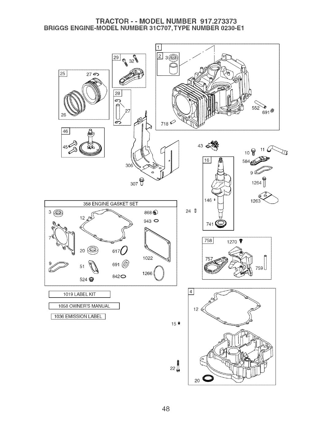 Craftsman 917.273373 owner manual 20@ 6179 