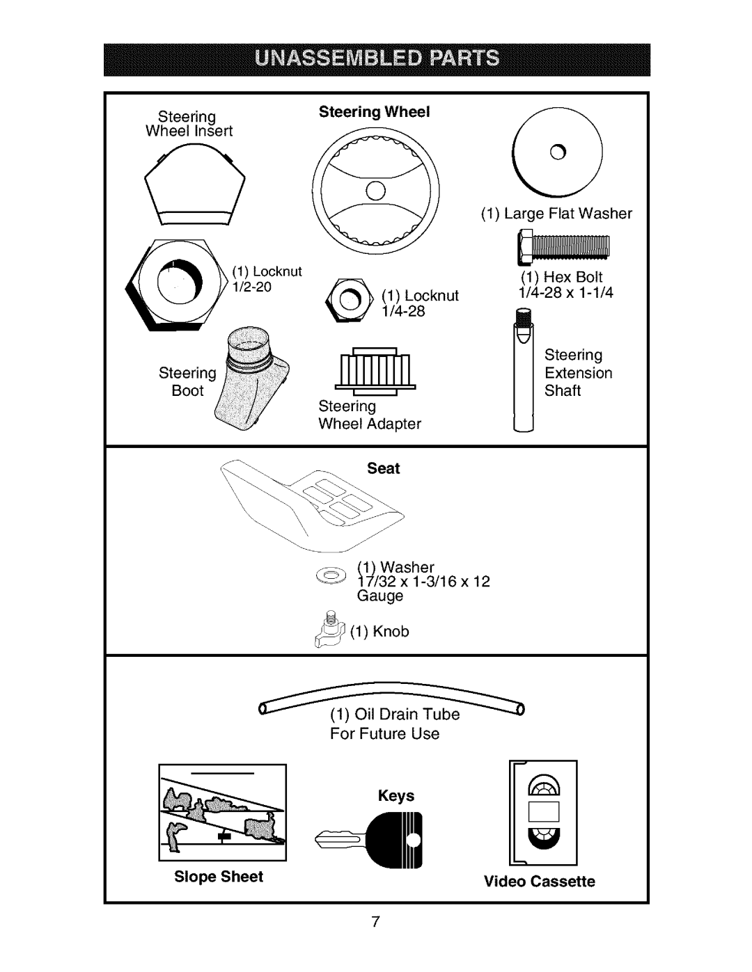 Craftsman 917.273401 owner manual Steering Wheel, Slope Sheet 