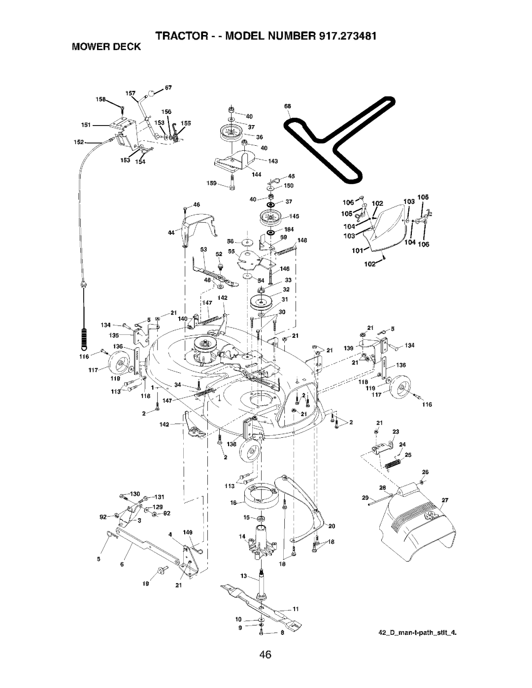 Craftsman 917.273481 manual 1o3 //y,1I, Tractor - Model Number Mower Deck 
