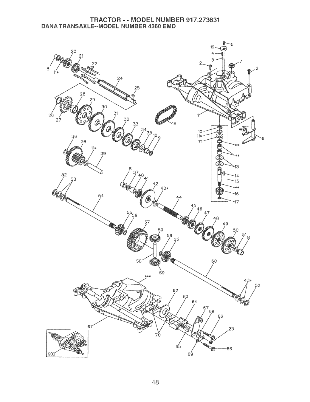 Craftsman 917.273631 manual Tractor Model Number DANATRANSA×LE==MODELNUMBER4360 EMD 