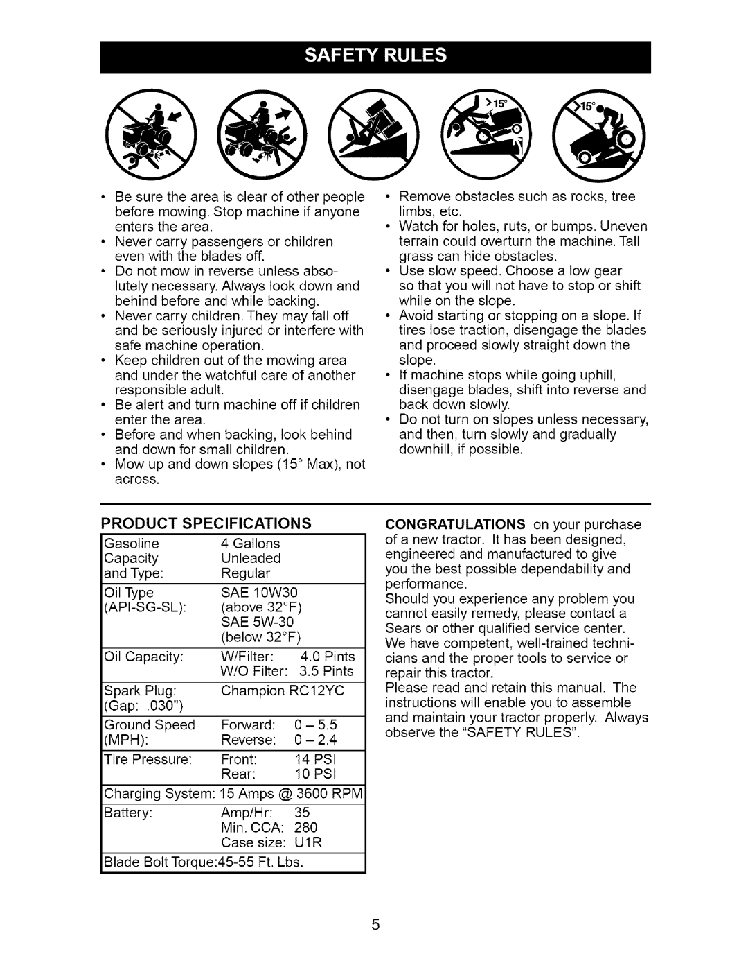 Craftsman 917.273663 owner manual Api-Sg-Sl 