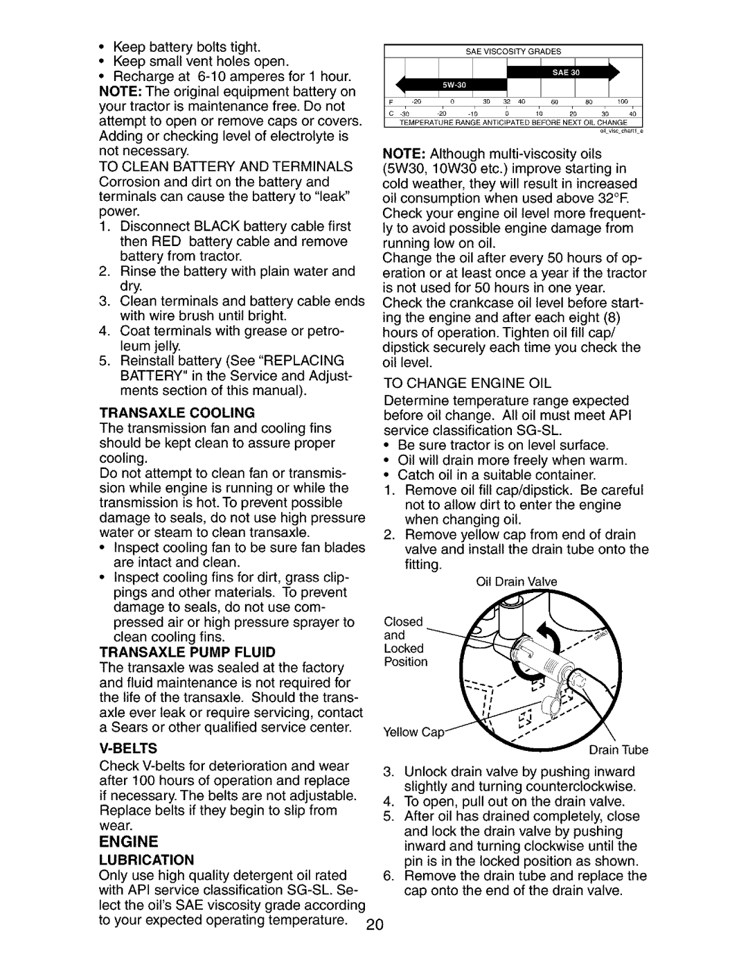 Craftsman 917.273763 owner manual Transaxle Pump Fluid, Belts, Lubrication 